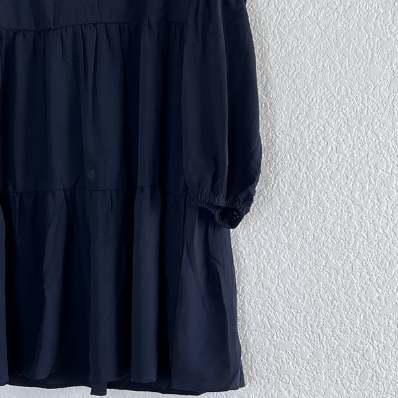 Black peasant boho v-neck mini dress size small - Picture 2 of 10